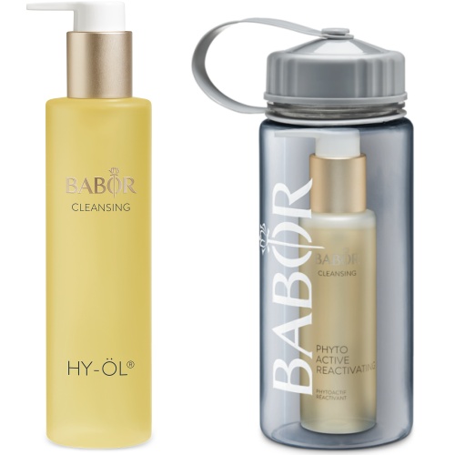 Verlevendigend en verfrissend kruidenextract voor het gebruik met HY-ÖL bij een vermoeide huid die regeneratie nodig heeft. Nu in de set met prijsvoordeel en een klein cadeau. Cleansing Set Reactivating met smoothiefles